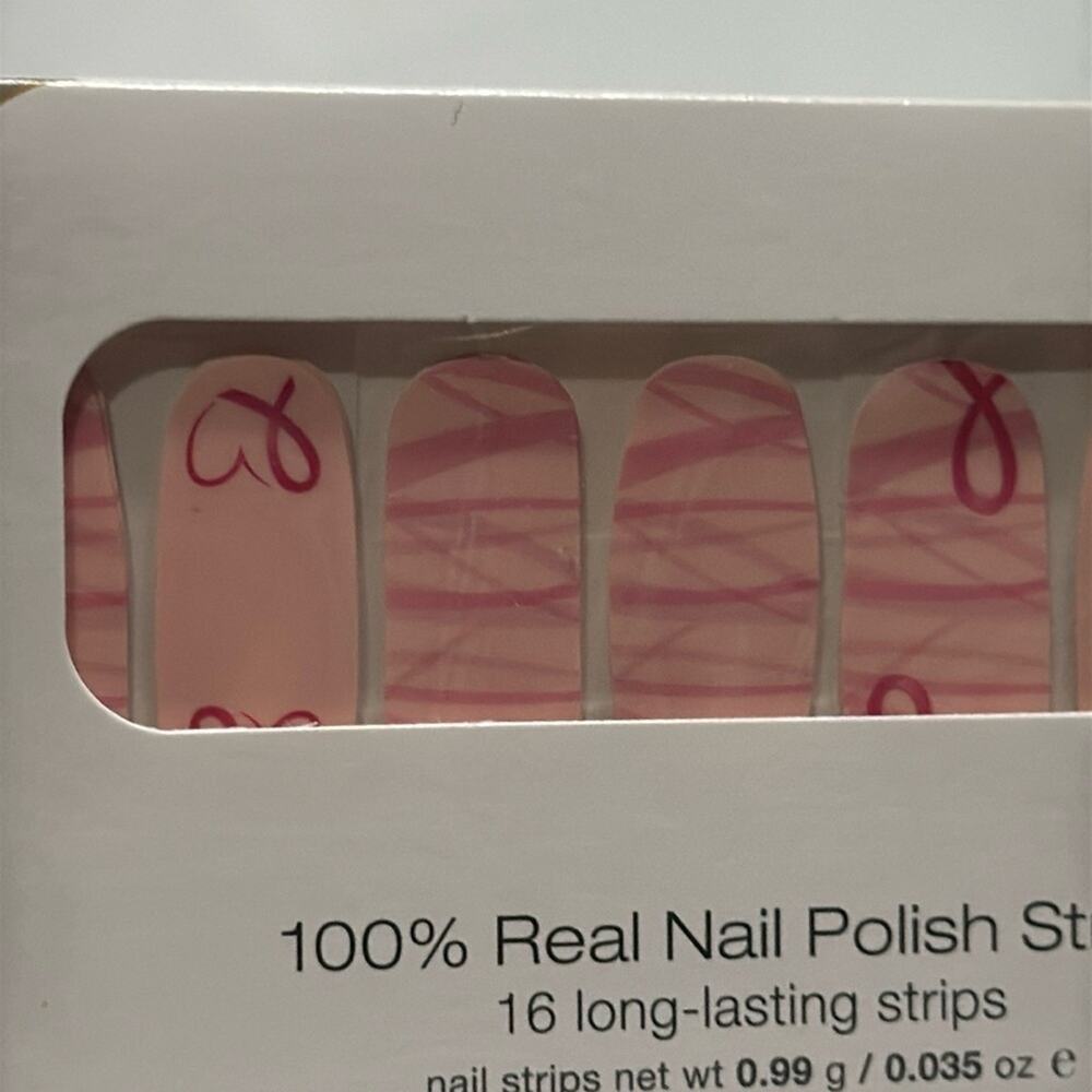 NWT Color Street "Choose Hope" Pink Awareness Ribbon Nail Strips